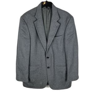 Oscar De La Renta Mens Blazer Jacket 40R Gray Cashmere Blend Business Suit